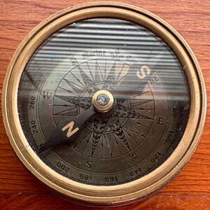 Vintage Brass Pocket Compass